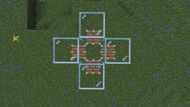Glass blocks placed two blocks above the pistons (Image via Minecraft)